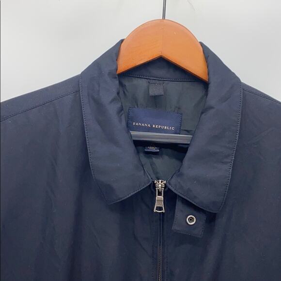 Banana Republic polyester black zip up jacket classic lightweight size XL - Picture 3 of 8